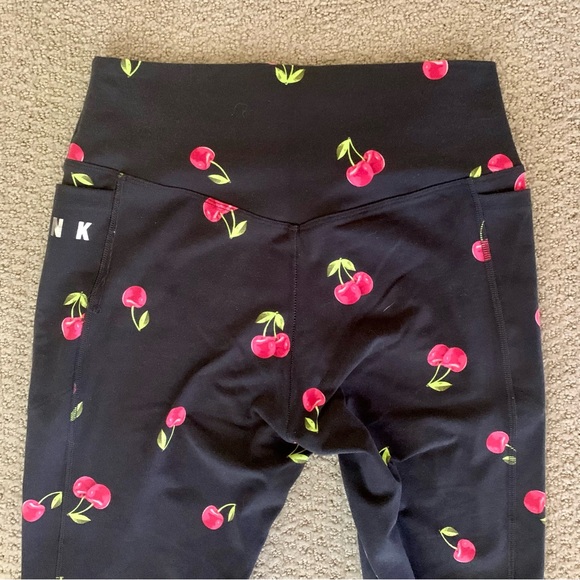 VS Victorias Secret PINK ULTIMATE High Waisted Leggings Pattern Cherry 🍒 - Picture 7 of 8